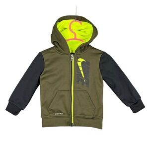 Nike Baby Boys Hoodie Zip Up 18 Months Green Hooded Jacket Dri Fit‎